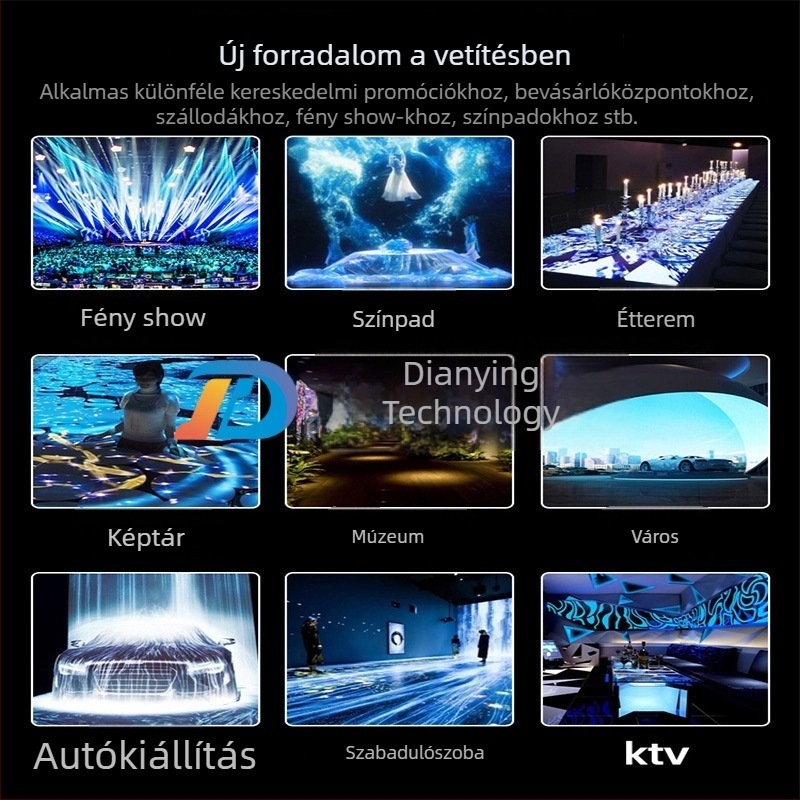 5D holografikus projektor rendszer éttermek és bankett termek számára — lenyűgöző fény-árnyék effektek a falakon és a padlón tengeri világgal