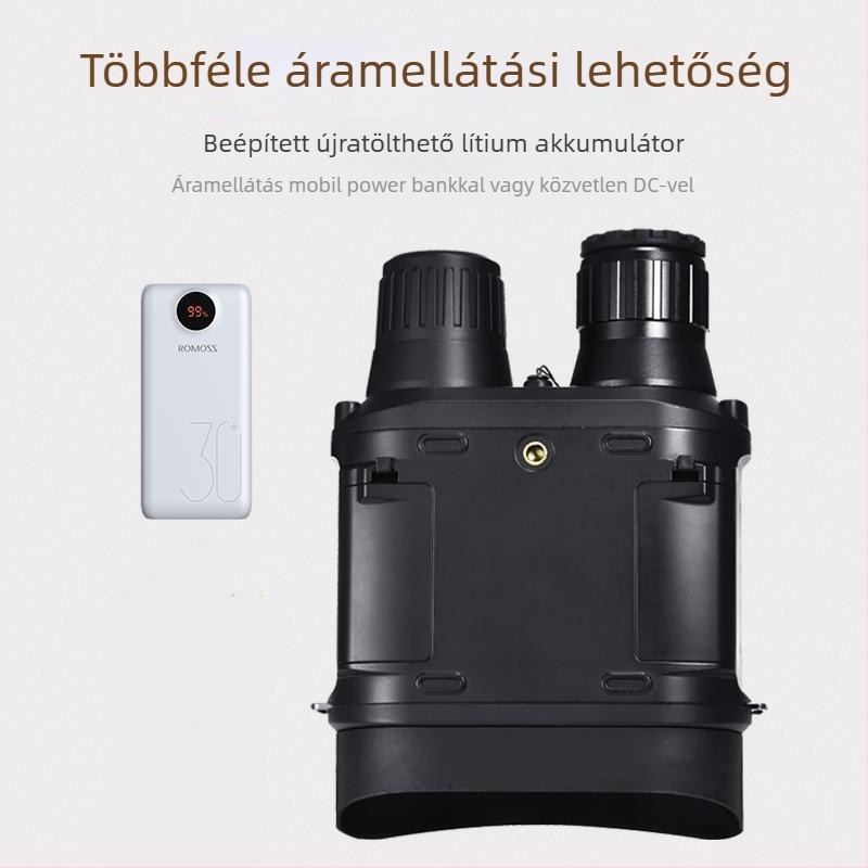 Binokuláris éjjellátó készülék 32 mm objektívvel, 1–15× nagyítás, 800 m hatótávolság, 3600 mAh akkumulátor