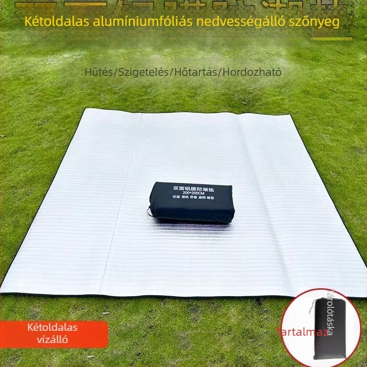 Kültéri nedvességvédő, vastag, hordozható alumíniumfóliás matrac, összehajtható, vízálló kemping és piknik használatra