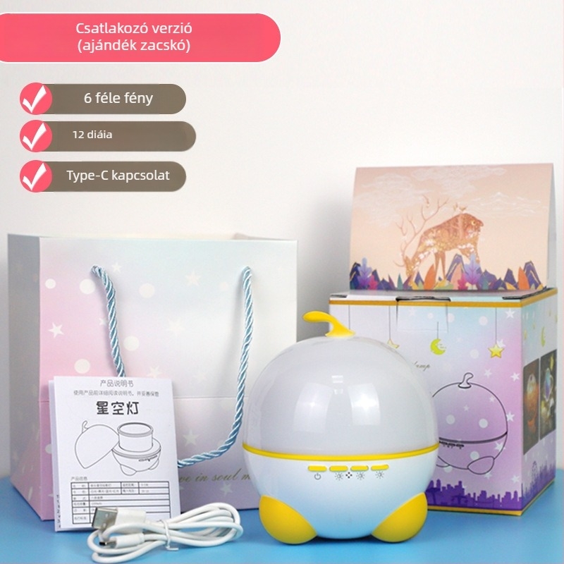 Csillagos ég projektor zenei dobozzal – USB tápegység, beépített lítium-ion akkumulátor, Bluetooth, távirányító, hang