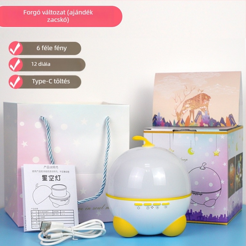 Csillagos ég projektor zenei dobozzal – USB tápegység, beépített lítium-ion akkumulátor, Bluetooth, távirányító, hang