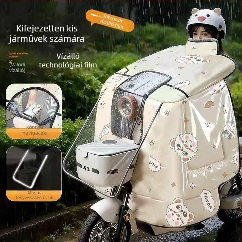 Elektromos járművekhez való szélvédő takaró, vízálló Oxford anyaggal, kézzel nyitható, minimalist stílus, univerzális tricikli, motorkerékpár és elektromos robogó számára