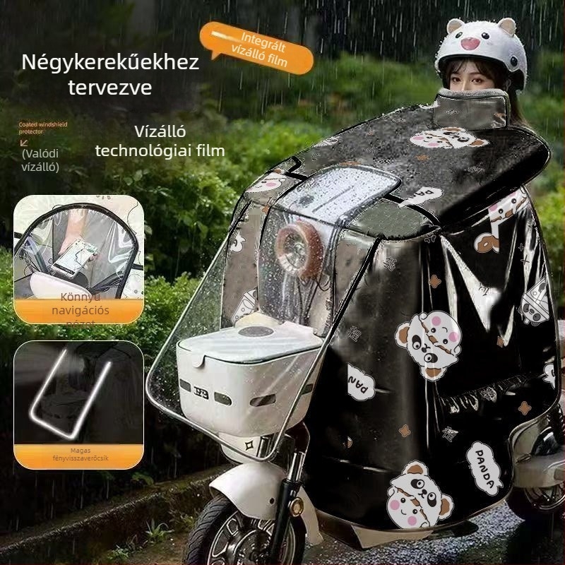 Elektromos járművekhez való szélvédő takaró, vízálló Oxford anyaggal, kézzel nyitható, minimalist stílus, univerzális tricikli, motorkerékpár és elektromos robogó számára