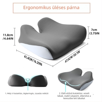 Irodai párna memóriahabbal, egyszínű mintázat, modern minimalista stílus