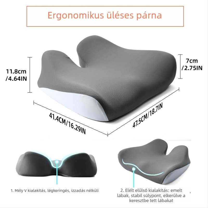 Irodai párna memóriahabbal, egyszínű mintázat, modern minimalista stílus