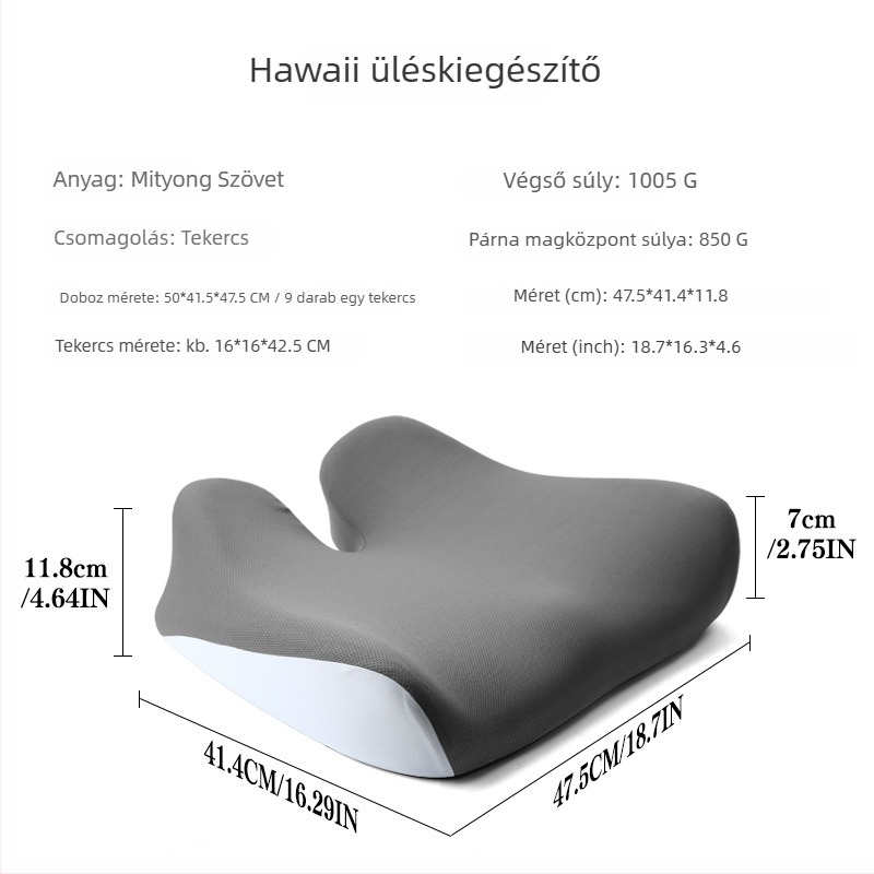 Irodai párna memóriahabbal, egyszínű mintázat, modern minimalista stílus