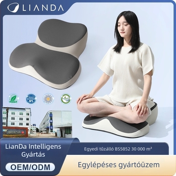 Meditációs ülőpárna keresztezett lábú üléshez, hordozható és vastagabb, ergonomikus memóriahabos töltettel és poliészter huzattal