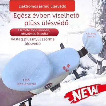 Elektromos roller ülésvédő, műszőrmés nyúlplüssből, téli vastag és meleg
