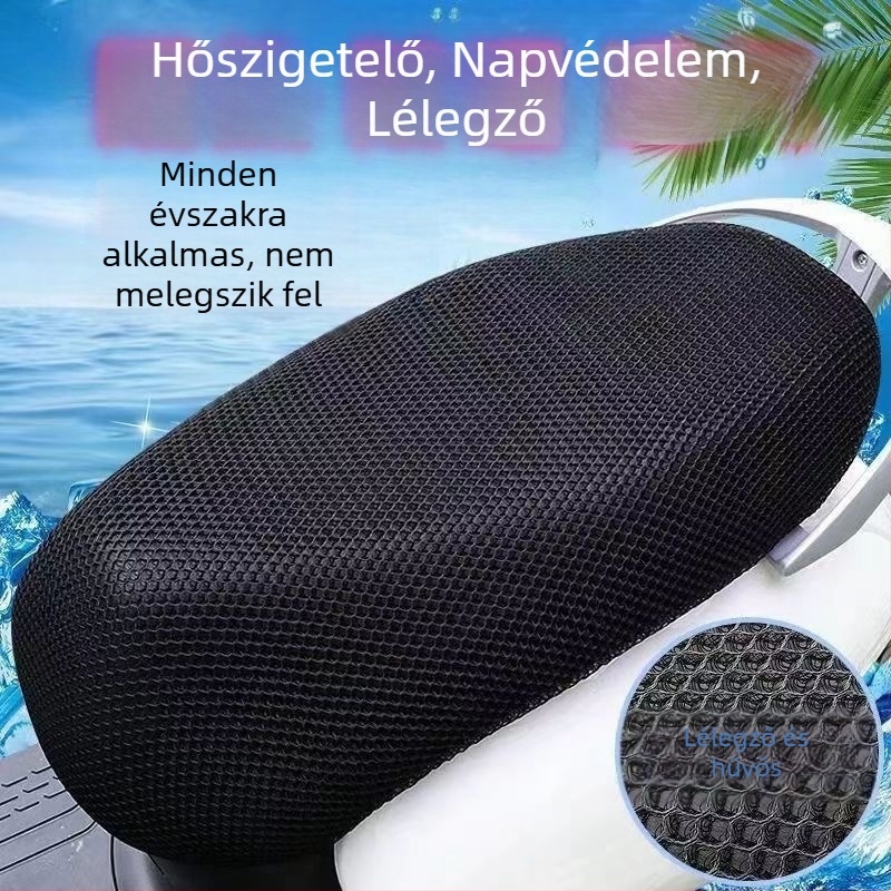 Elektromos jármű és motorkerékpár ülésvédő huzat – Anyag: rost, Vízálló, Légáteresztő, Méhsejt hálószerkezet, Minden évszakra