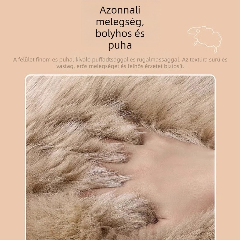 Tiszta gyapjú ülőpárna fűtési funkcióval — rajzfilmszerű stílus, téli használat irodában és autón, töltet szivacs