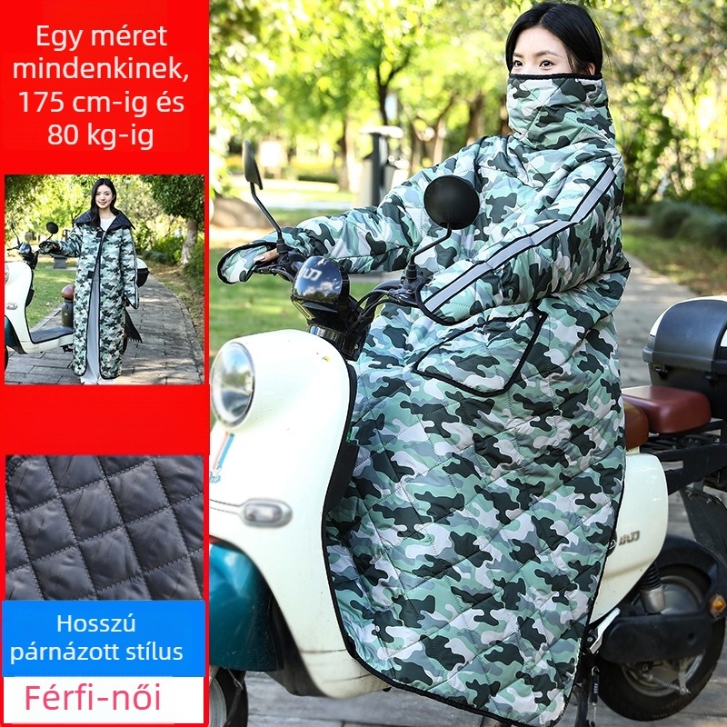 Szélvédő téli dzseki motorkerékpárokhoz és elektromos járművekhez – vízálló, poliészter anyagú, uniszex, felnőtteknek