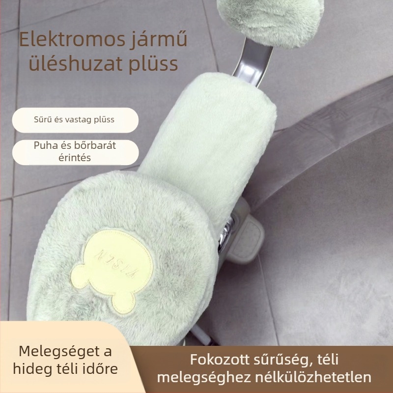 Elektromos robogó üléshuzat készlet, 3 darabos, plüss anyag, téli melegség, testreszabás elérhető