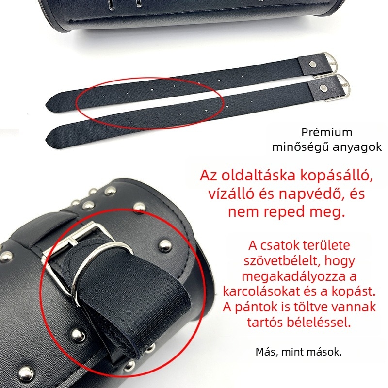 Bőr elülső táska motorkerékpárok és robogók számára – vízálló, UV‑álló, kopásálló.