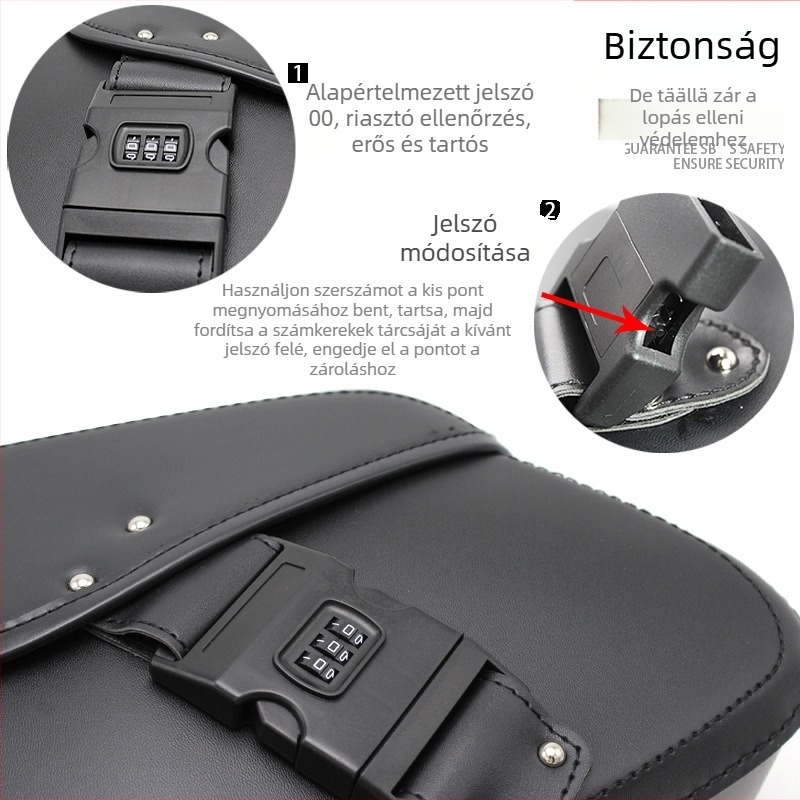 Nyereg-táska motorkerékpárhoz és elektromos robogóhoz, oldalsó akasztós táska, méretek 31×11×26 cm