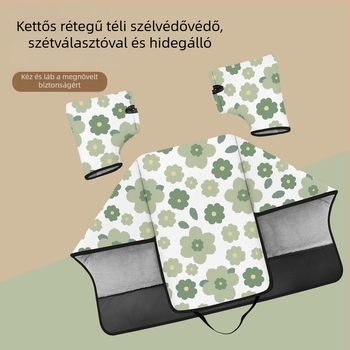 Két részes szélvédő takaró elektromos járművekhez – fleece bélés, vastag téli pajzs, vízálló PVC burkolat, minden évszakra