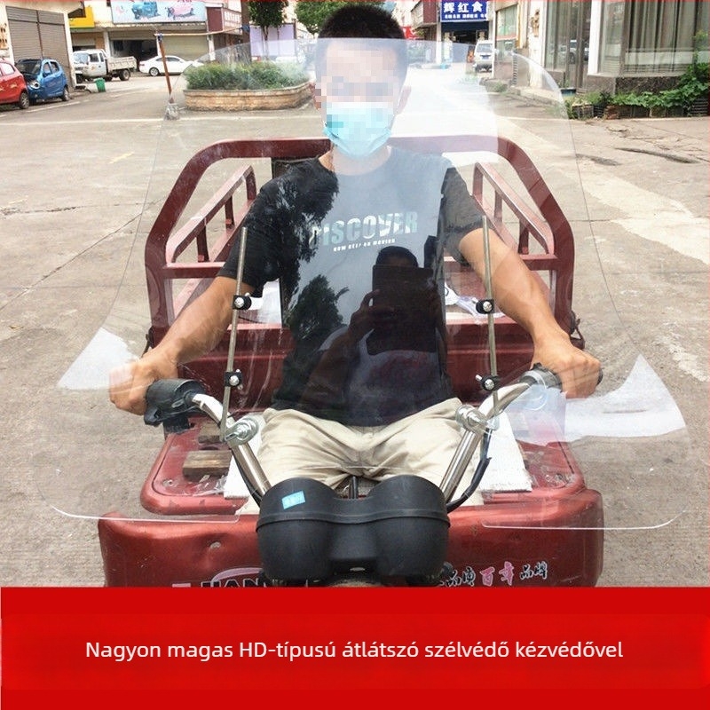 Universális első szélvédő motorokra, elektromos robogókra és háromkerekűekre — kopásálló, Modell: Motorkerékpár univerzális első szélvédő, Stílus: Szélvédő