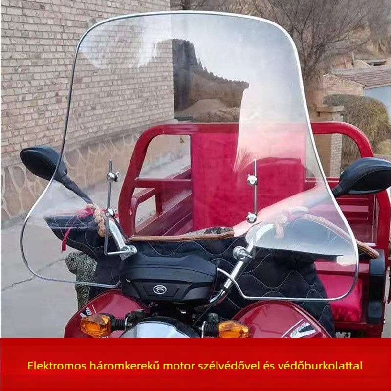 Universális első szélvédő motorokra, elektromos robogókra és háromkerekűekre — kopásálló, Modell: Motorkerékpár univerzális első szélvédő, Stílus: Szélvédő