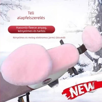 Plüss elektromos kerékpár ülésvédő, téli bolyhos bélésű és extra vastagság, univerzális modell az Aima elektromos kerékpárokhoz, hátsó ülés párna.
