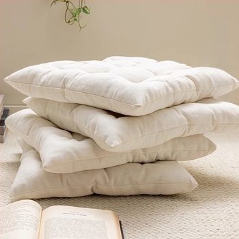 Futon ülőpárna – japán stílus, egyszínű minta, pamut anyag, töltet selyemrost