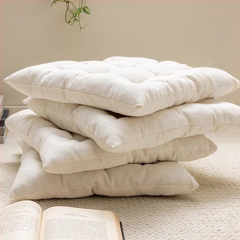 Futon ülőpárna – japán stílus, egyszínű minta, pamut anyag, töltet selyemrost