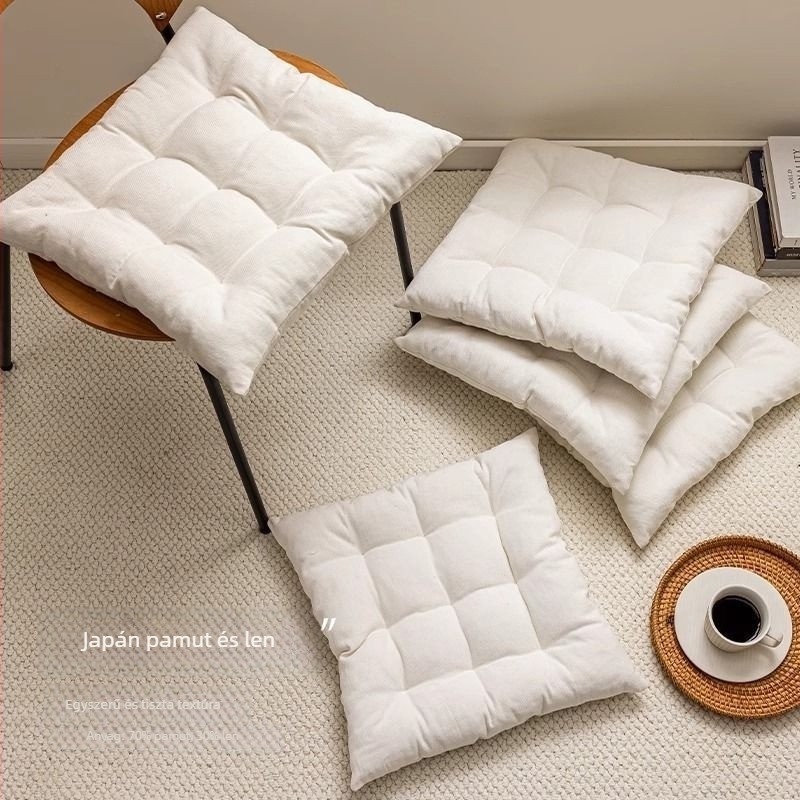 Futon ülőpárna – japán stílus, egyszínű minta, pamut anyag, töltet selyemrost