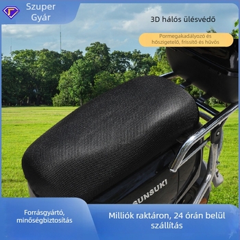 Universális 3D hálós ülés párna elektromos kerékpárok és motorkerékpárok számára, lélegző, vízálló, vastagított hőszigetelés, bambuszszén töltőanyag