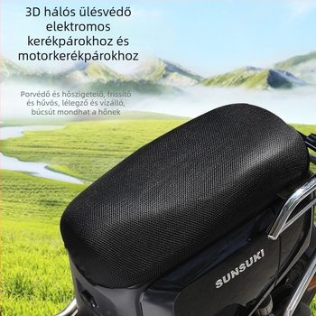 Universális 3D hálós ülés párna elektromos kerékpárok és motorkerékpárok számára, lélegző, vízálló, vastagított hőszigetelés, bambuszszén töltőanyag