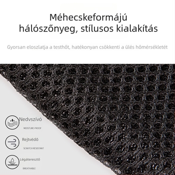 Universális 3D hálós ülés párna elektromos kerékpárok és motorkerékpárok számára, lélegző, vízálló, vastagított hőszigetelés, bambuszszén töltőanyag