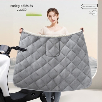 Elektromos járművekhez védő szélvédő szoknya – bélelt fleece-szel, PVC + pamut velúr, téli meleg, kézzel levhető, alkalmas háromkerekűekhez, motorkerékpárokhoz és elektromos autókhoz