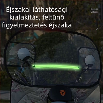 Összecsukható első szélvédő elektromos robogó és motorkerékpárhoz, PVC, HD átlátszóság, visszapillantó tükrökkel kompatibilis