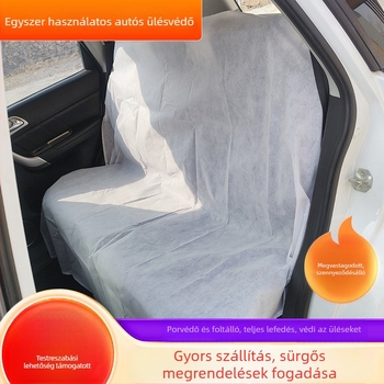 Három darabos eldobható nem szövött autóülés- és kormányvédő készlet, univerzális illeszkedés, por- és szennyeződés elleni védelem
