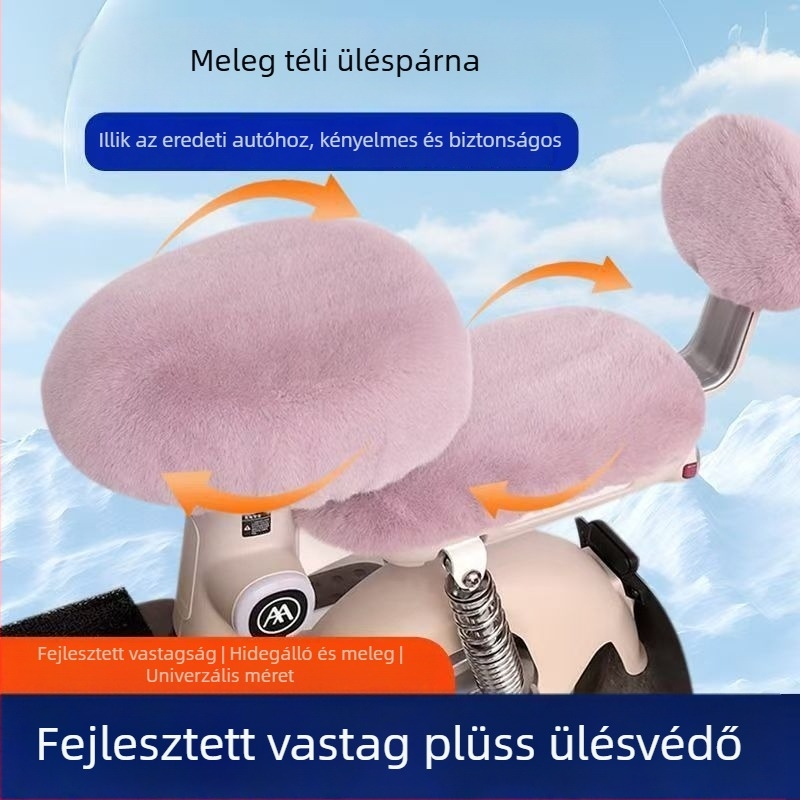 Elektromos robogó üléshuzat | téli, vast fleece anyag, gyapot töltés, univerzális illeszkedés, logónyomás