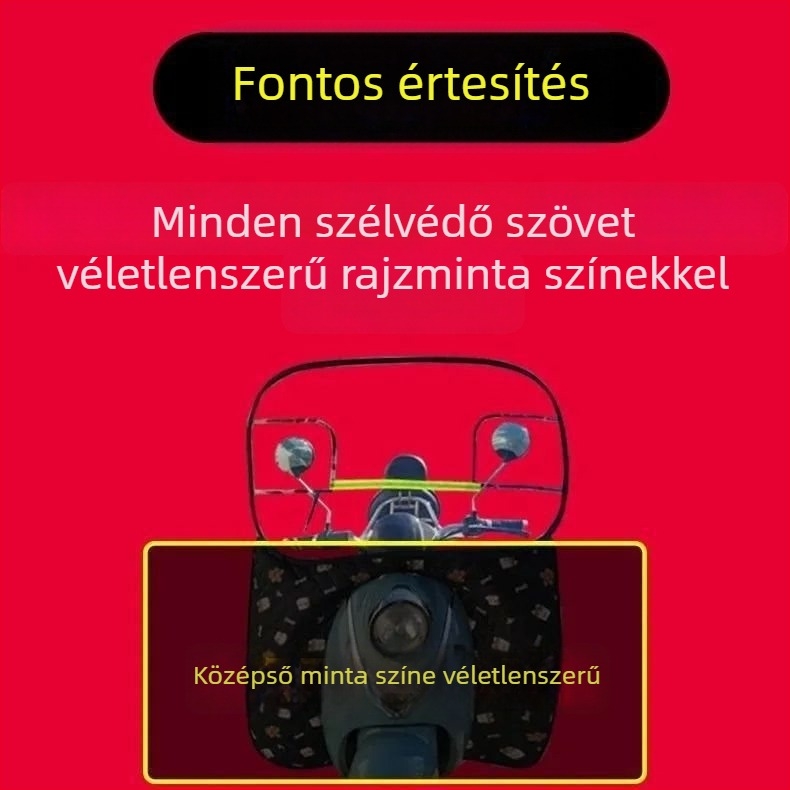 Elülső esővédő elektromos járművekhez, motorkerékpárokhoz és robogókhoz — PVC, vízálló, palota stílus
