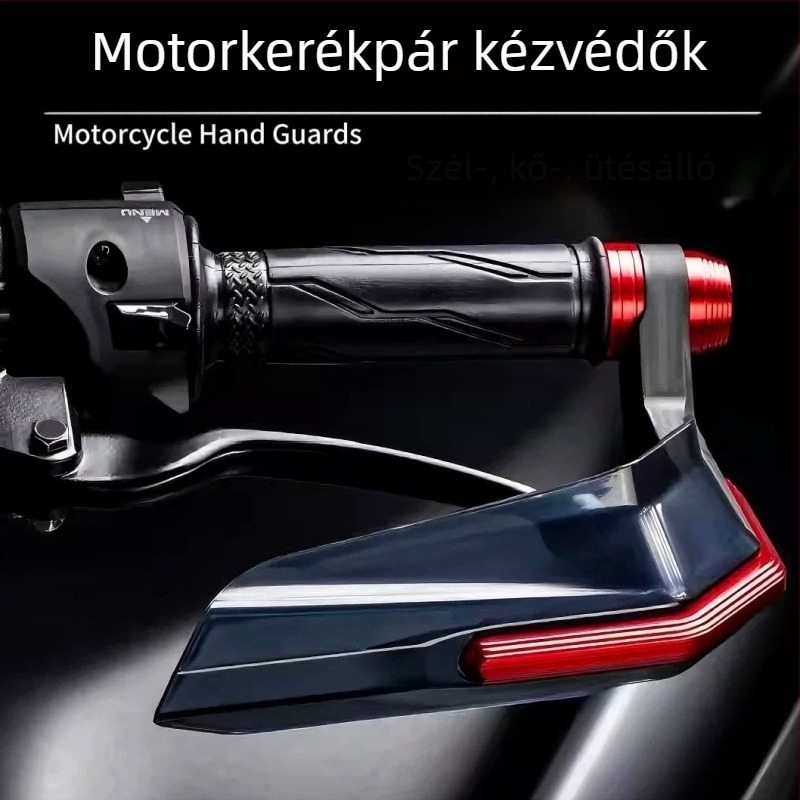 Rókalakú motorkerékpár szélvédő, alumíniumötvözet + műanyag, modell JX, univerzális elektromos motorokhoz, kormányvédő