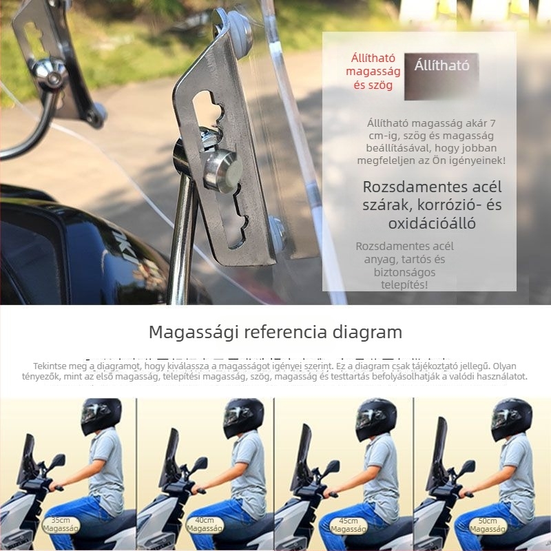 Suzuki Uy125 robogóhoz magasan kiemelt első szélvédő – gyanta, napfény elleni védelem
