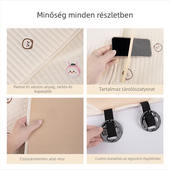 Autó gyermekbiztonsági ülésvédő párna - vastagított csúszásmentes párna, poliészter felület, töltet szintetikus rostokkal, univerzális illeszkedés