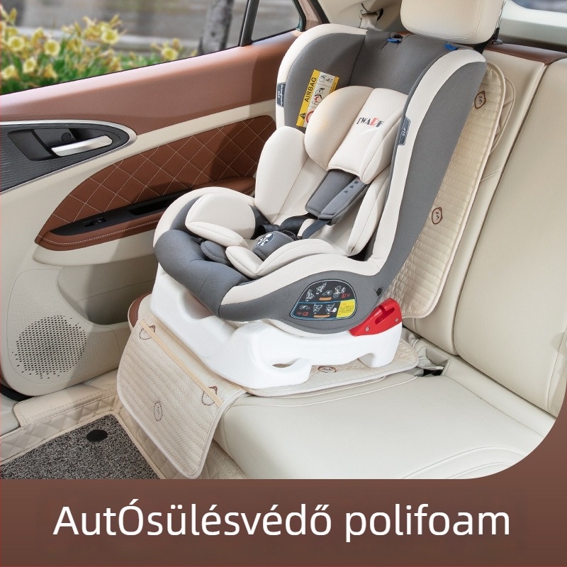Autó gyermekbiztonsági ülésvédő párna - vastagított csúszásmentes párna, poliészter felület, töltet szintetikus rostokkal, univerzális illeszkedés