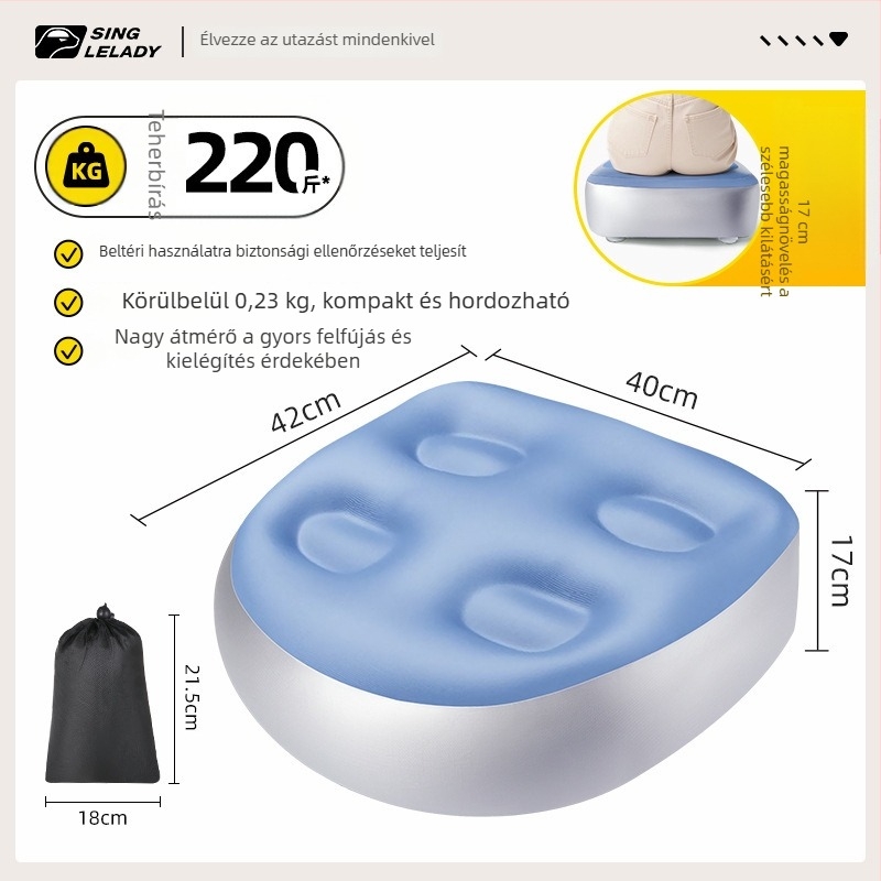 Felfújható emelő ülőpárna kislányoknak, hordozható vastagabb fenékpárna koncertekhez és zenei fesztiválokra
