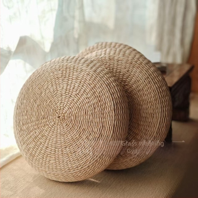 Szalmából készült tatami meditációs párna, belső nagy sűrűségű hab, deréktámasz