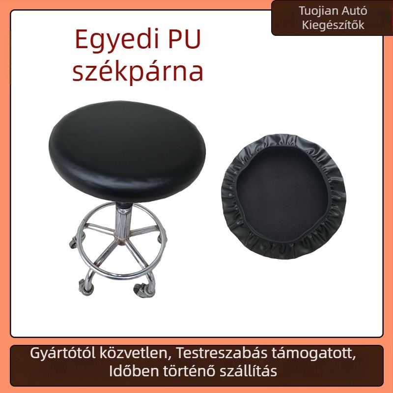 Egyedi vastagított bárszékfedél, kör alakú ülőpárnával, védőhuzat szépségszalonokhoz