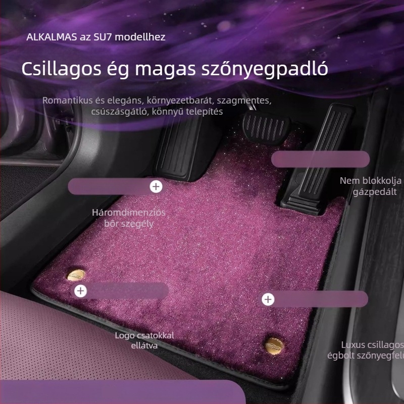 Xiaomi SU7-hez TPE autópadlómat – teljes lefedettség Starry Sky velúr belső szőnyeg, járműspecifikus illeszkedés, logó nélküli