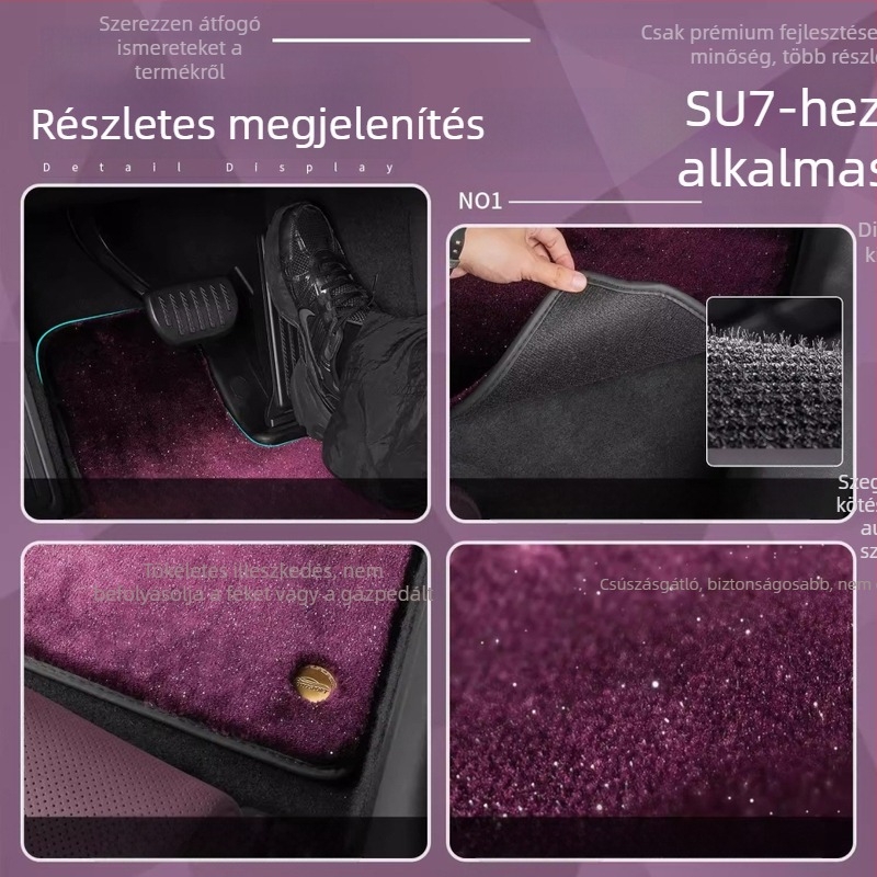 Xiaomi SU7-hez TPE autópadlómat – teljes lefedettség Starry Sky velúr belső szőnyeg, járműspecifikus illeszkedés, logó nélküli