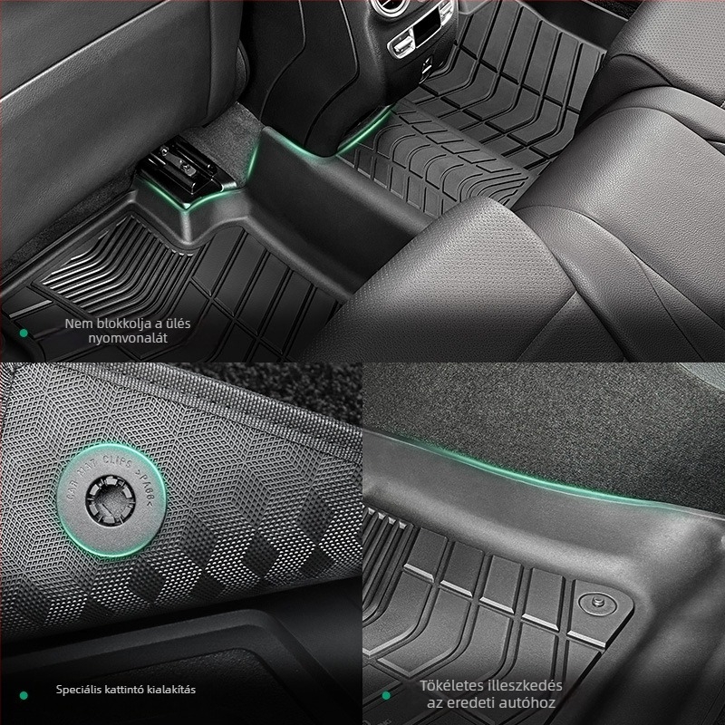 Mercedes-Benz C-Class, E-Class, A-Class, B-Class, S-Class és G-Class modelljeihez készült TPE lábtakarók, 25 modellhez, teljesen injektált formázás, ötüléses belsőhöz, félzárt dizájn