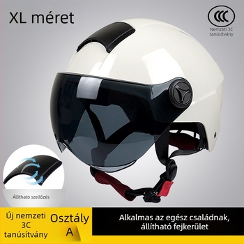Plusz méretű 3C-s tanúsítványú teljes arcú sisak elektromos járművekhez, felnőtteknek, kerékpárhoz, motorkerékpárhoz és robogóhoz, UV-védelem