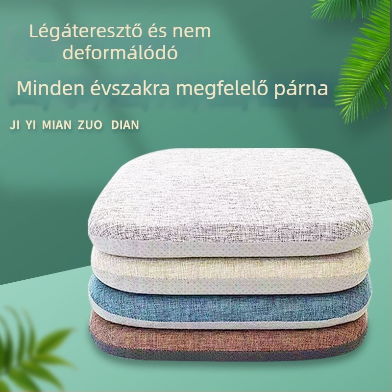 Len anyagból készült ülőpárna, szivacstöltettel, egyszínű, nappali, iroda vagy étterem számára — új kínai stílus