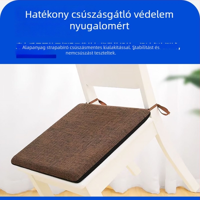 Len anyagból készült ülőpárna, szivacstöltettel, egyszínű, nappali, iroda vagy étterem számára — új kínai stílus
