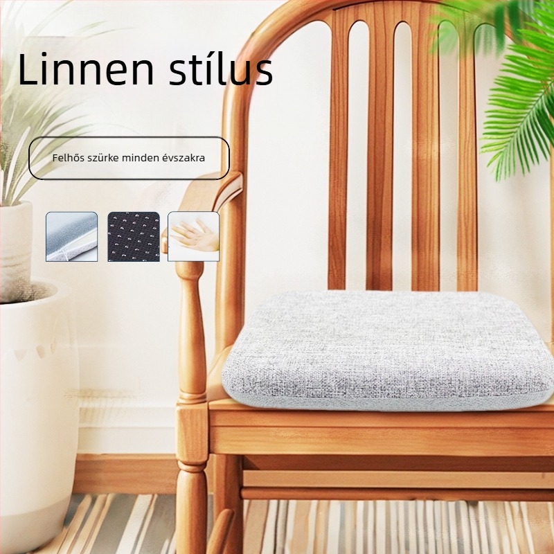 Len anyagból készült ülőpárna, szivacstöltettel, egyszínű, nappali, iroda vagy étterem számára — új kínai stílus