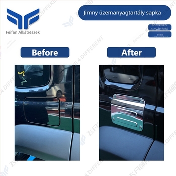 Feifan külső két rudas olajtank fedél Jimny JB64/JB74 (2018+), ABS elektroplating, testreszabható, Jiangsu eredet