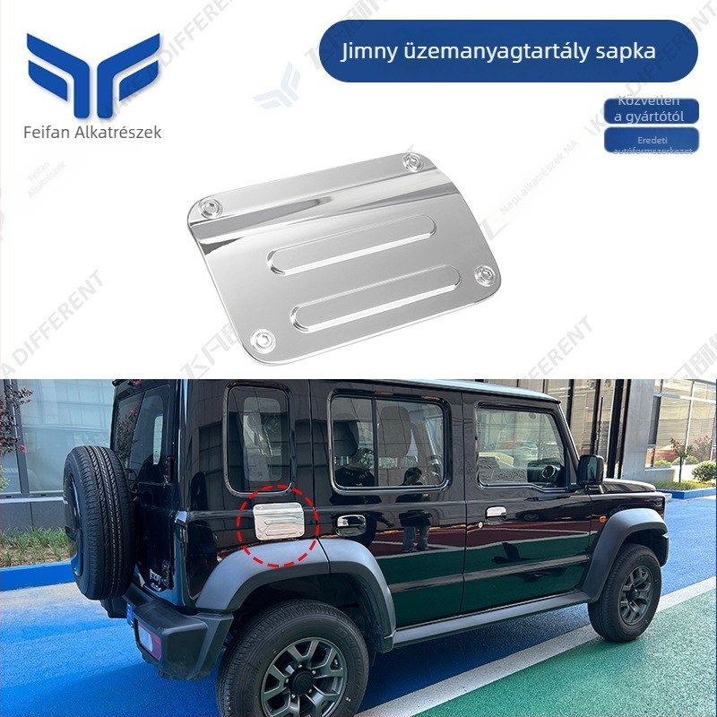 Feifan külső két rudas olajtank fedél Jimny JB64/JB74 (2018+), ABS elektroplating, testreszabható, Jiangsu eredet