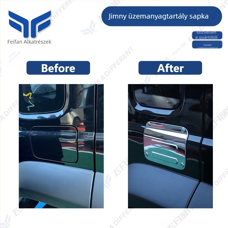 Feifan külső két rudas olajtank fedél Jimny JB64/JB74 (2018+), ABS elektroplating, testreszabható, Jiangsu eredet
